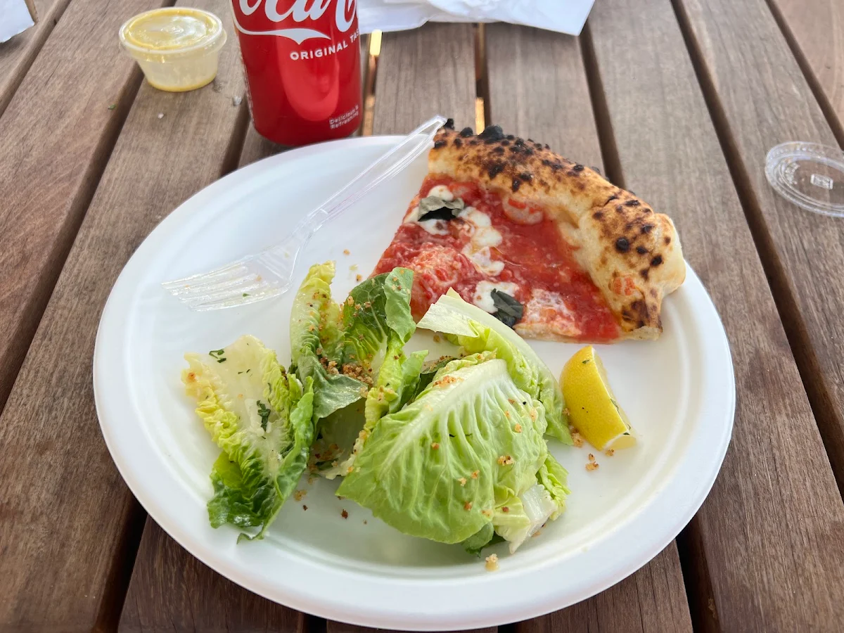 Margarita Pizza and Caesar Salad