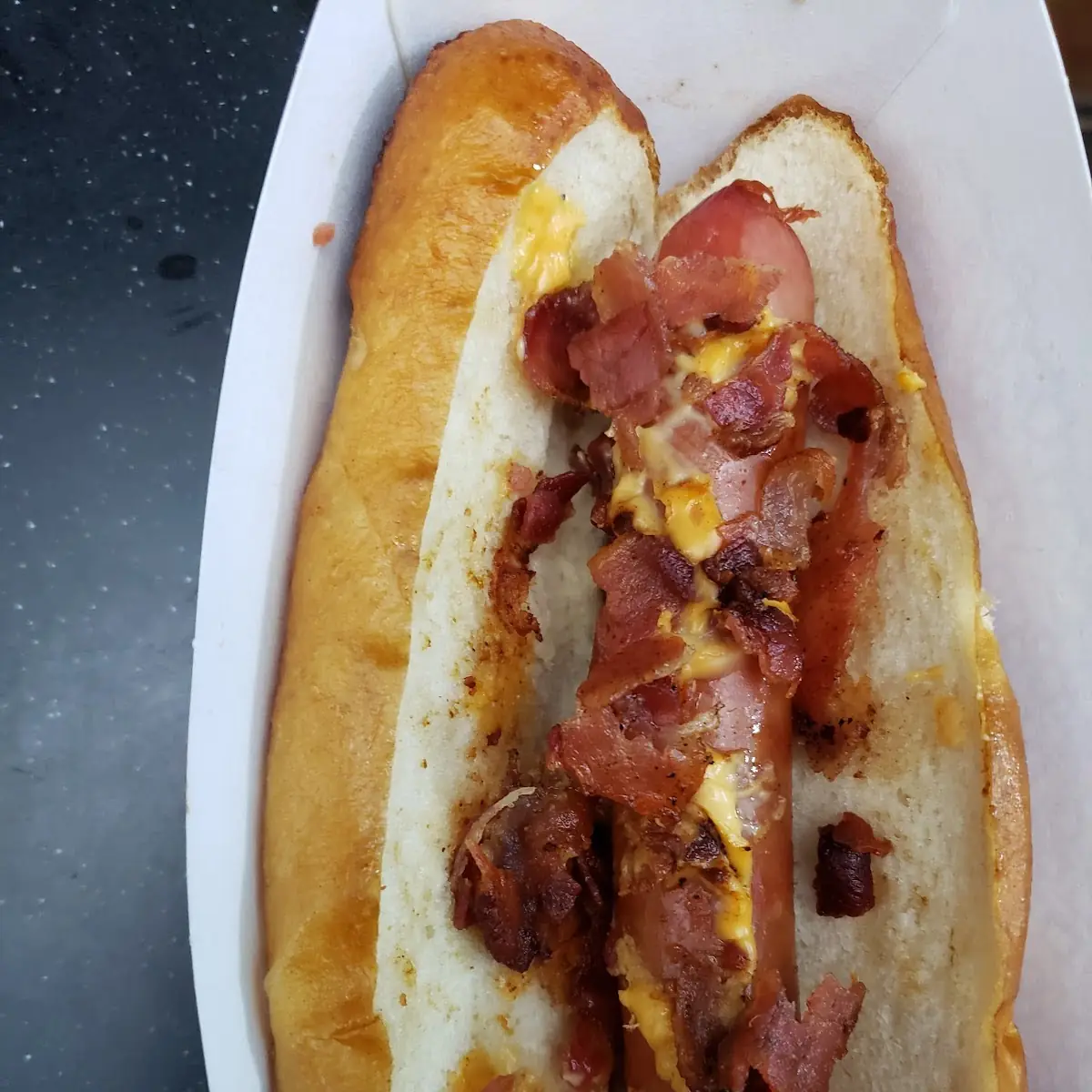 Pretzel Bacon Cheese Dog