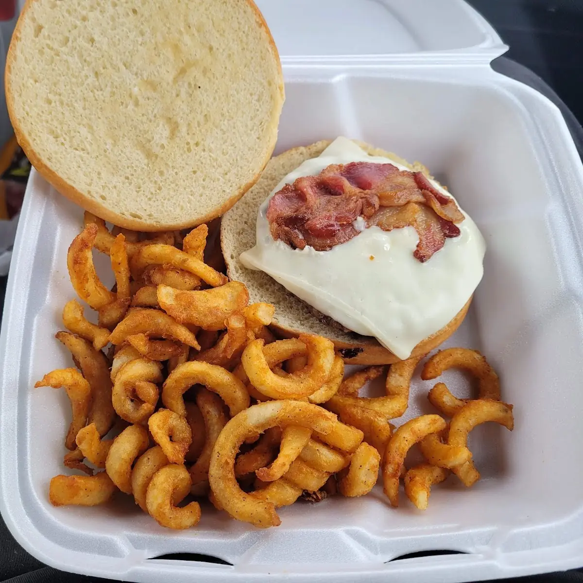 Bacon Cheeseburger & Curley Fries