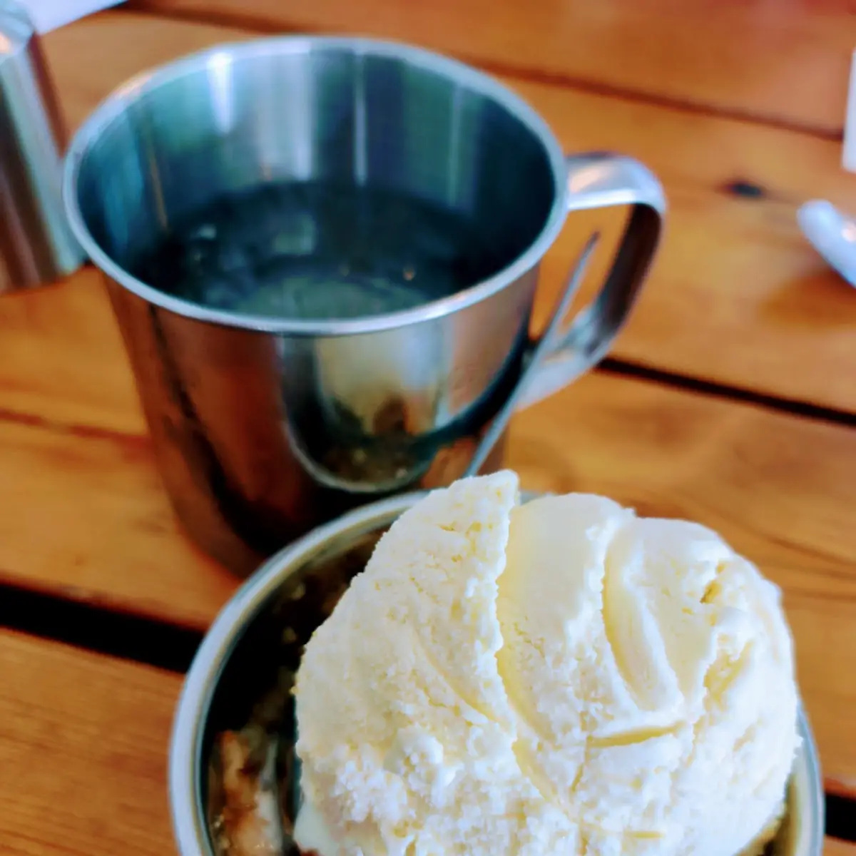 Peach Cobbler and Ice Cream