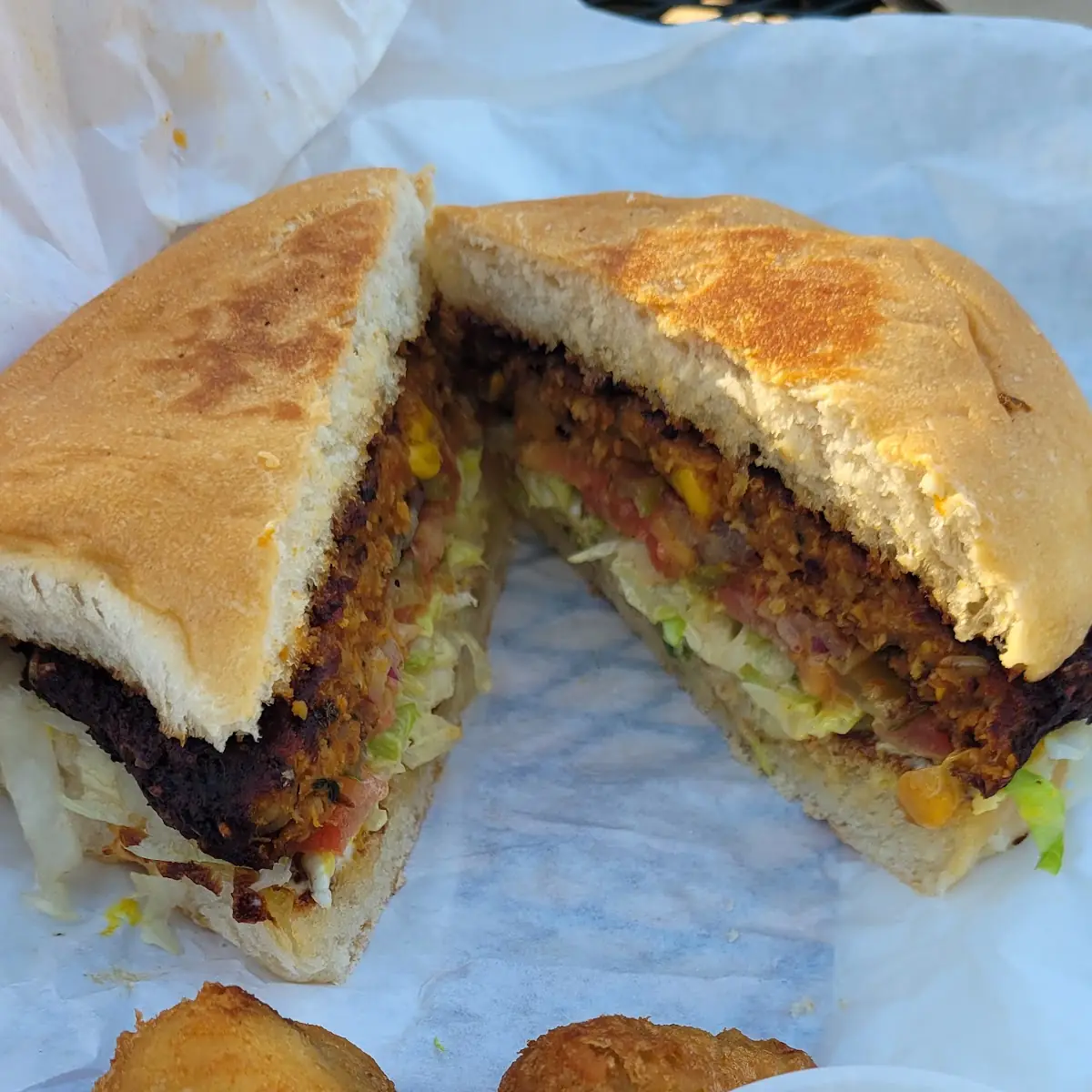 Black Bean Burger& Fried Mushrooms