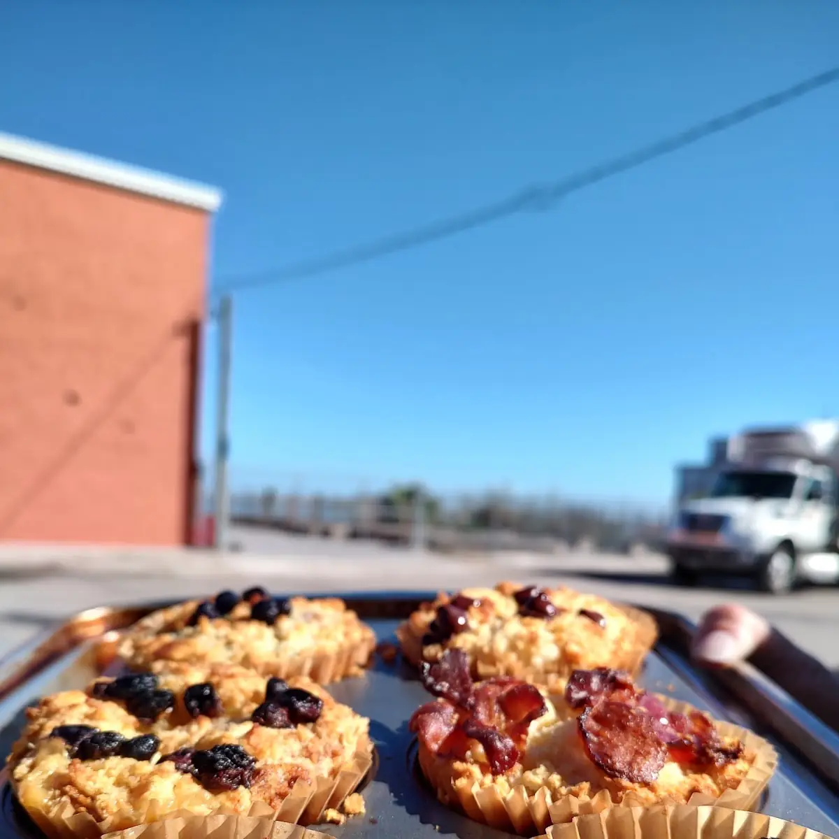Bread Pudding Muffins with Bacon