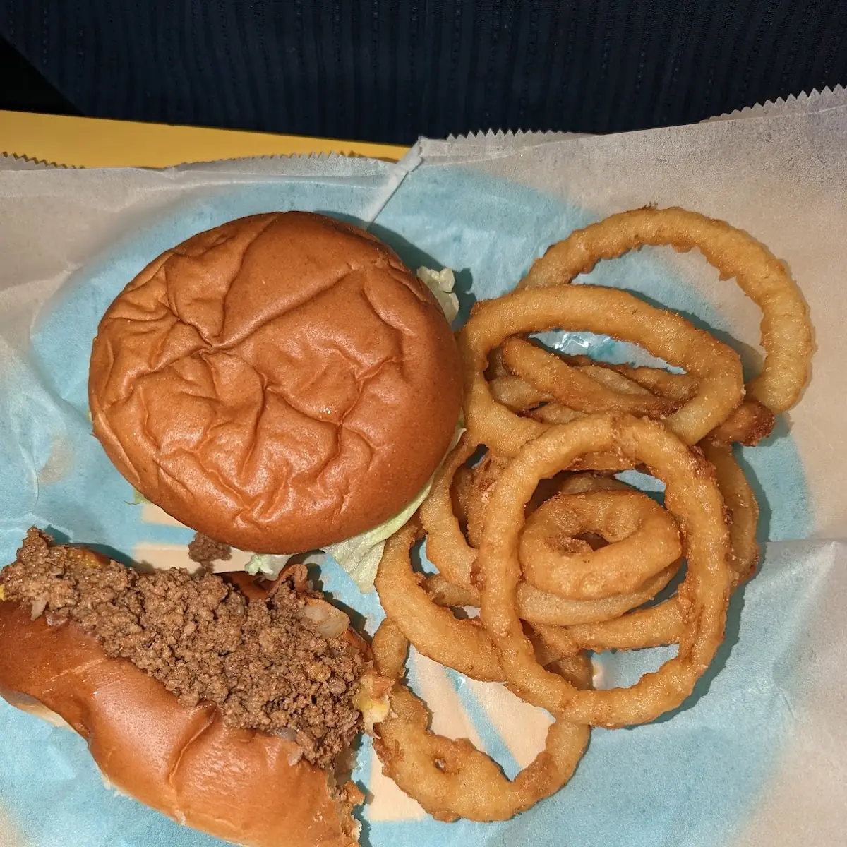 Cheeseburger Hot Dog Onion Rings