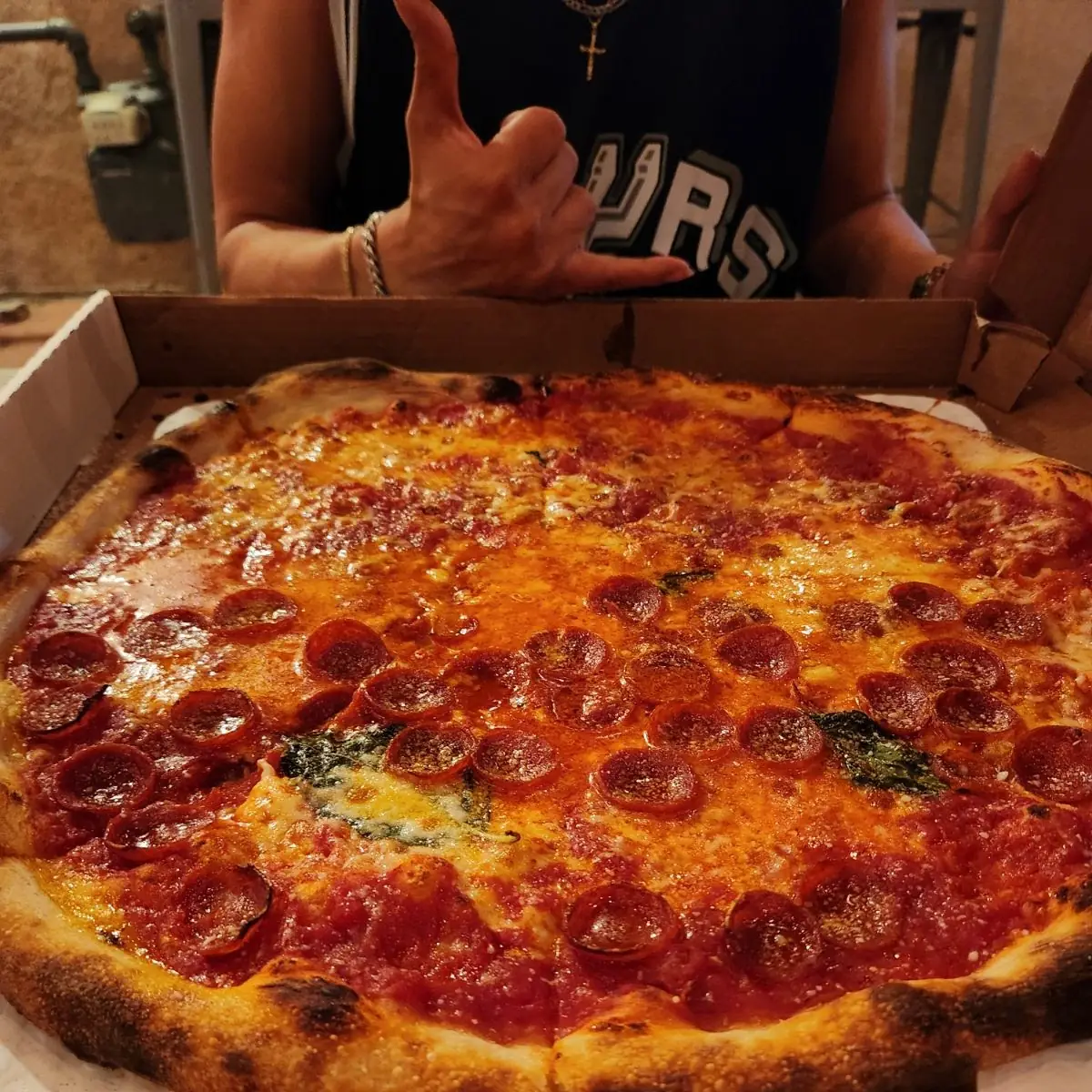 Half Cheese and Half Pepperoni Pizza