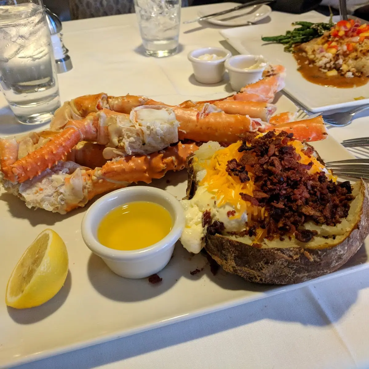 King Crab with Baked Potato