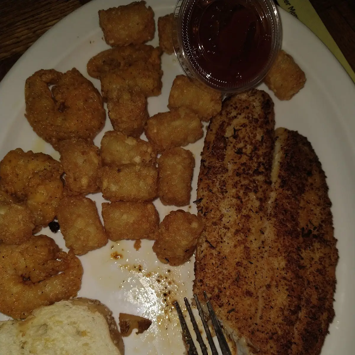 Blacken Catfish Fillet Fried Shrimp