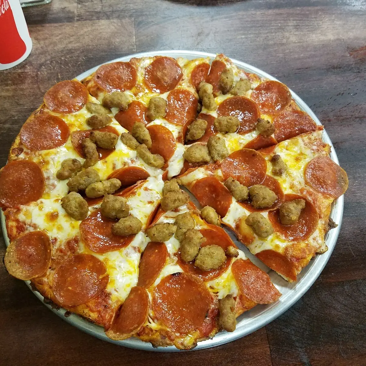 Small Pepperoni and Sausage Pizza
