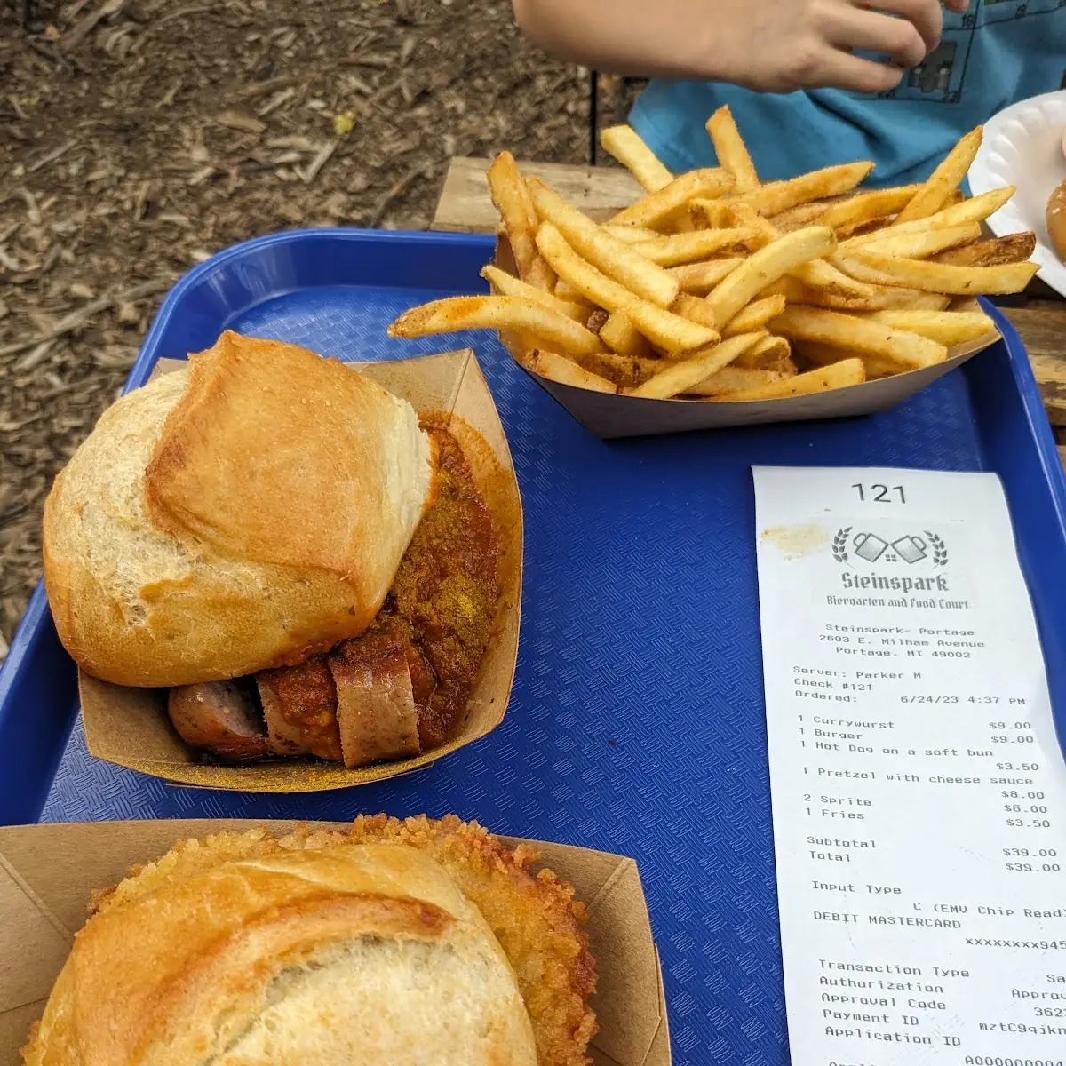 Currywurst and Pork Patty Burger