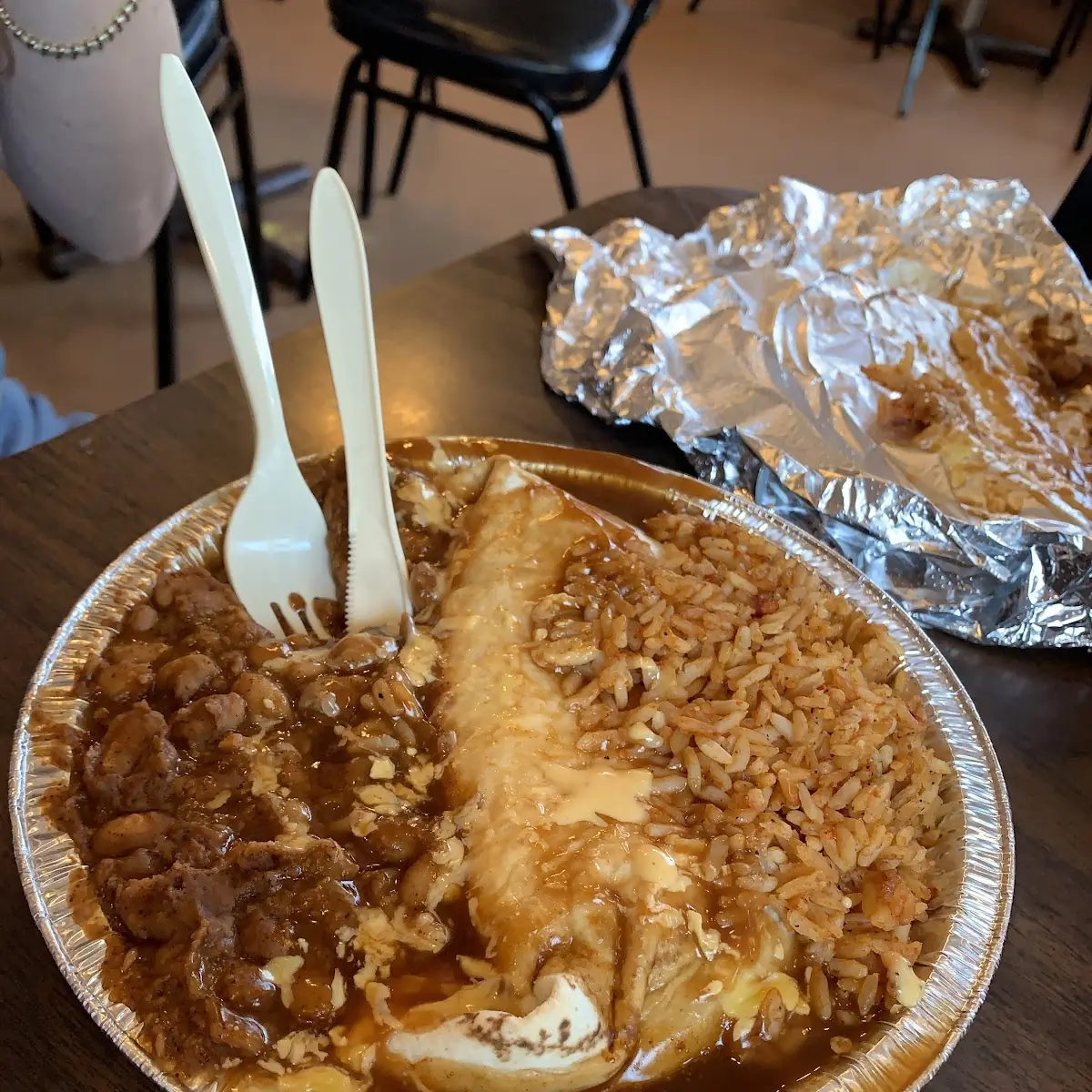 Chicken Enchiladas with Beans and Rice
