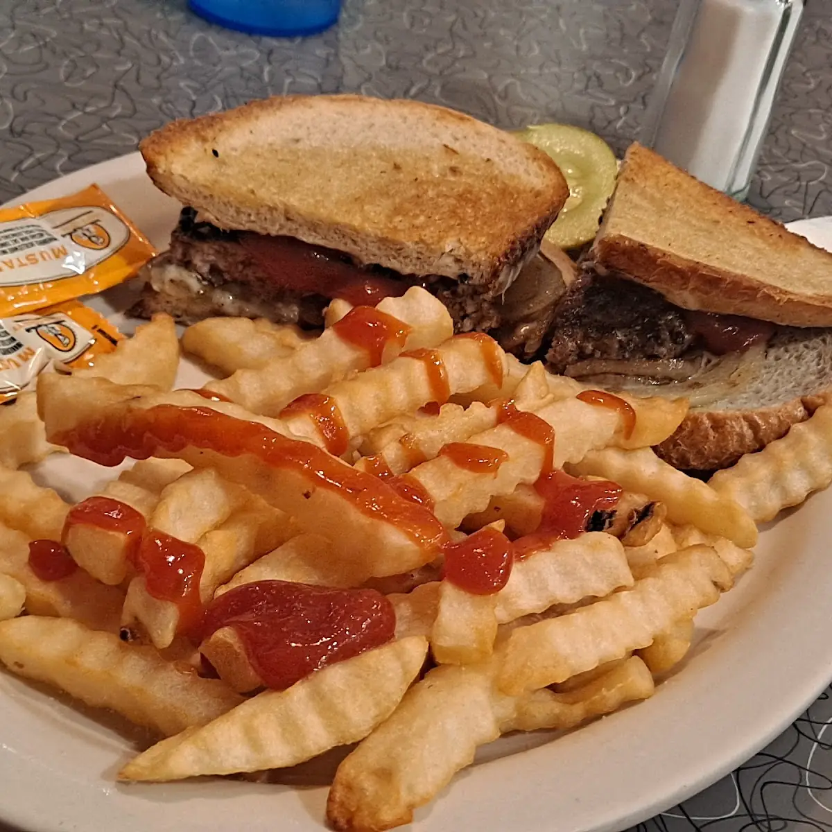 Patty Melt and Fries