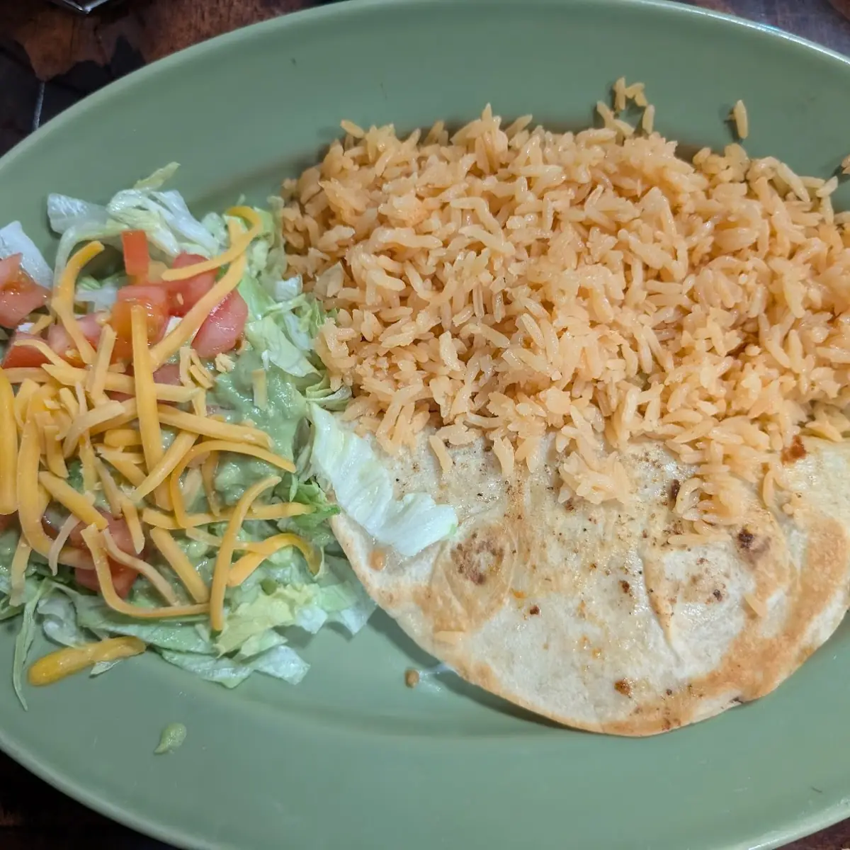 Cheese Quesadilla with Rice