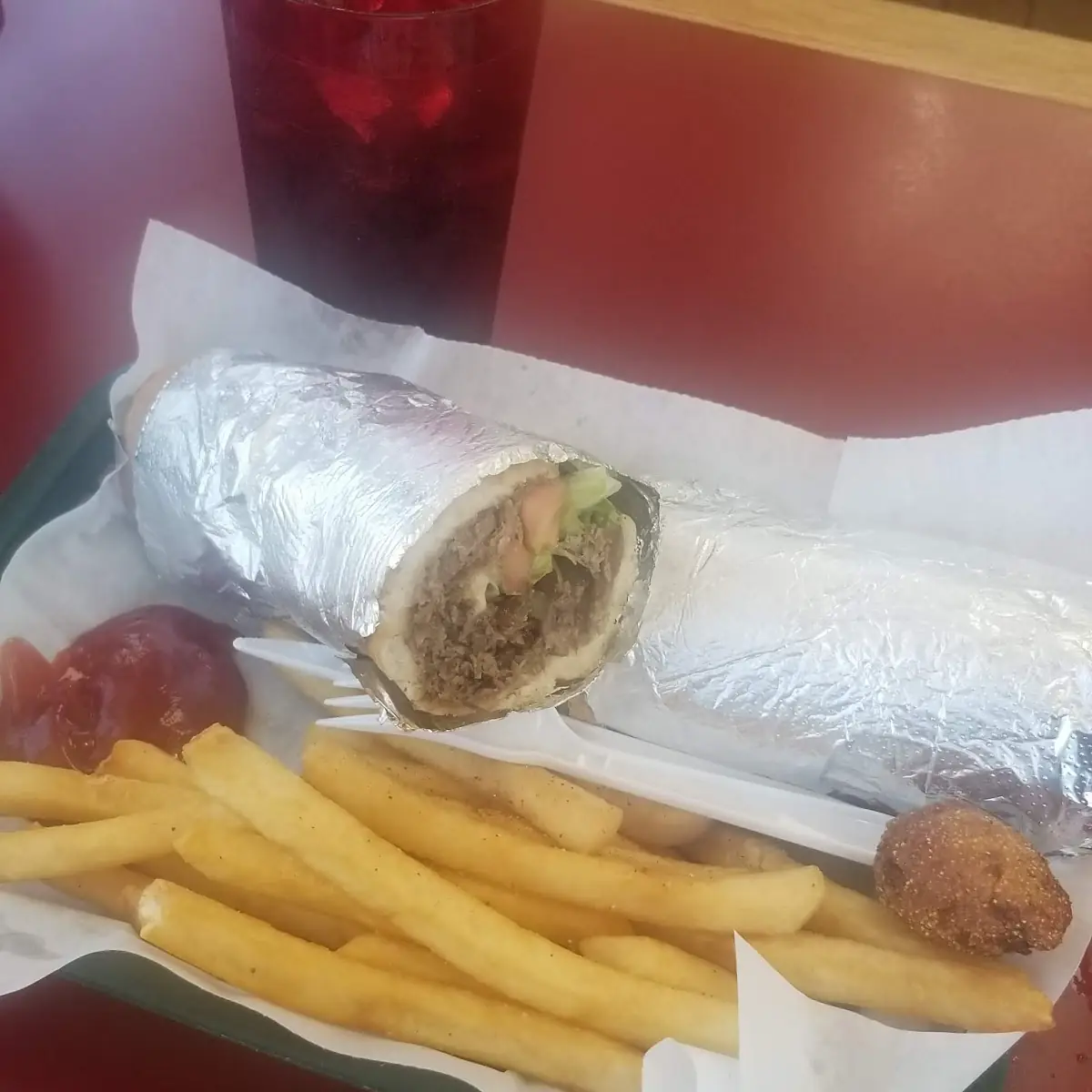 Philly Cheese Steak Sandwich & Fries