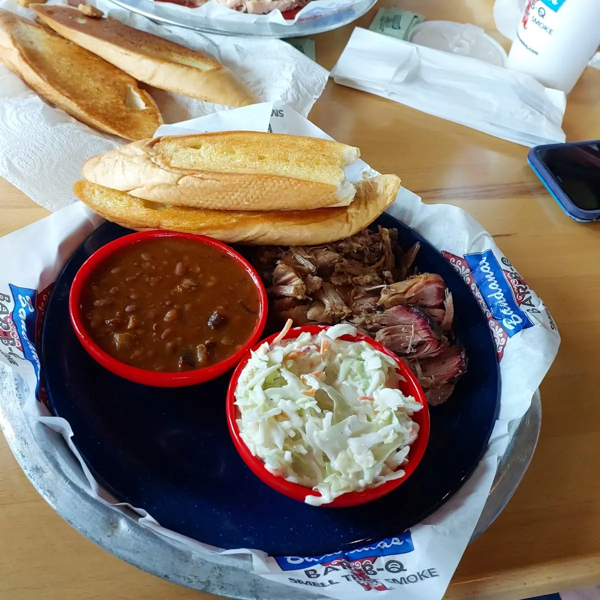 Pulled Pork Baked Beans and Coleslaw