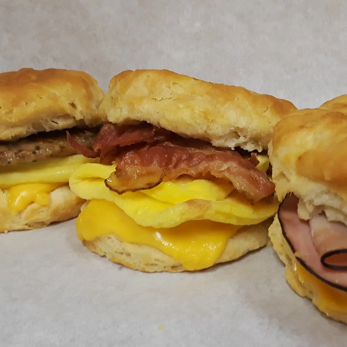 Ham Bacon Sausage Biscuits