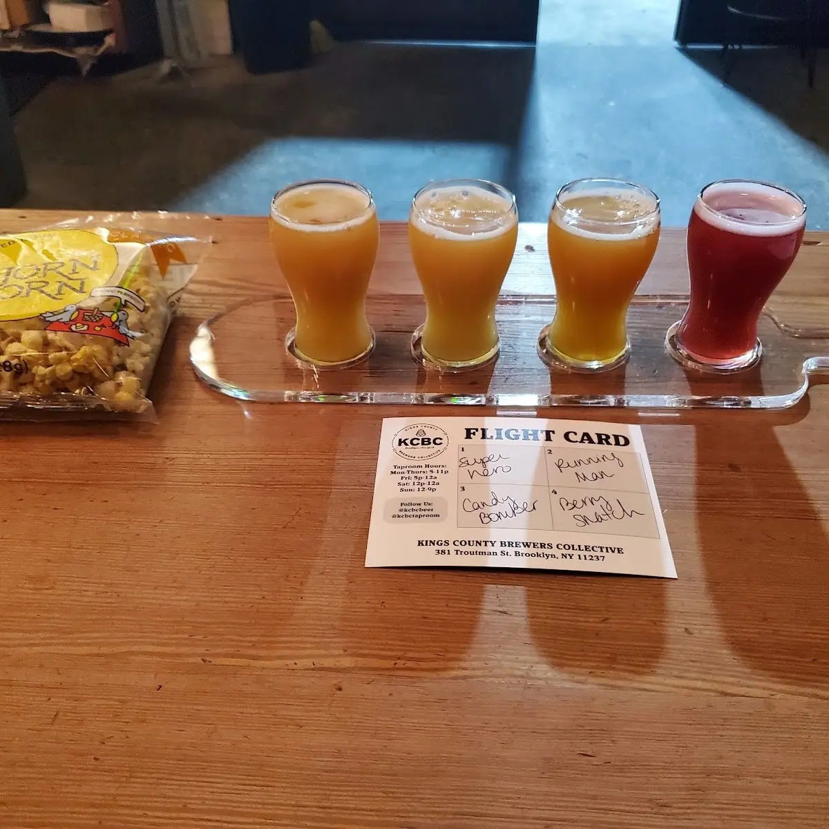 Popcorn and Beer Flight