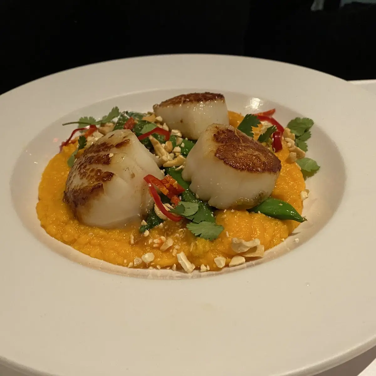Scallops over Sweet Potato