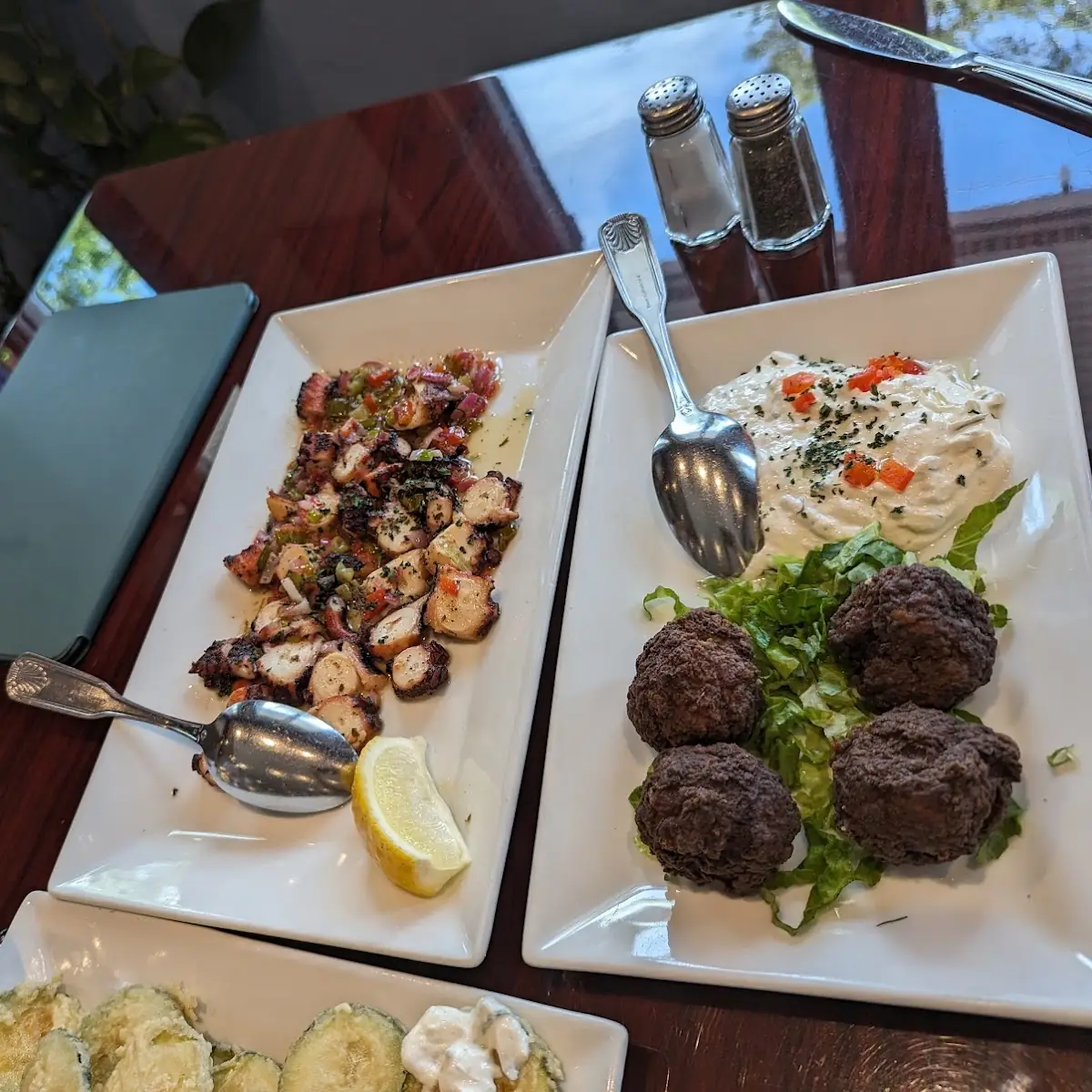 Octopus Char-Grilled and Meatballs