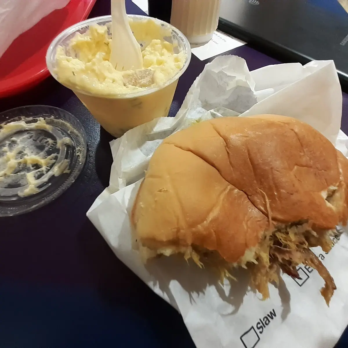 BBQ Pork Sandwich with Potato Salad