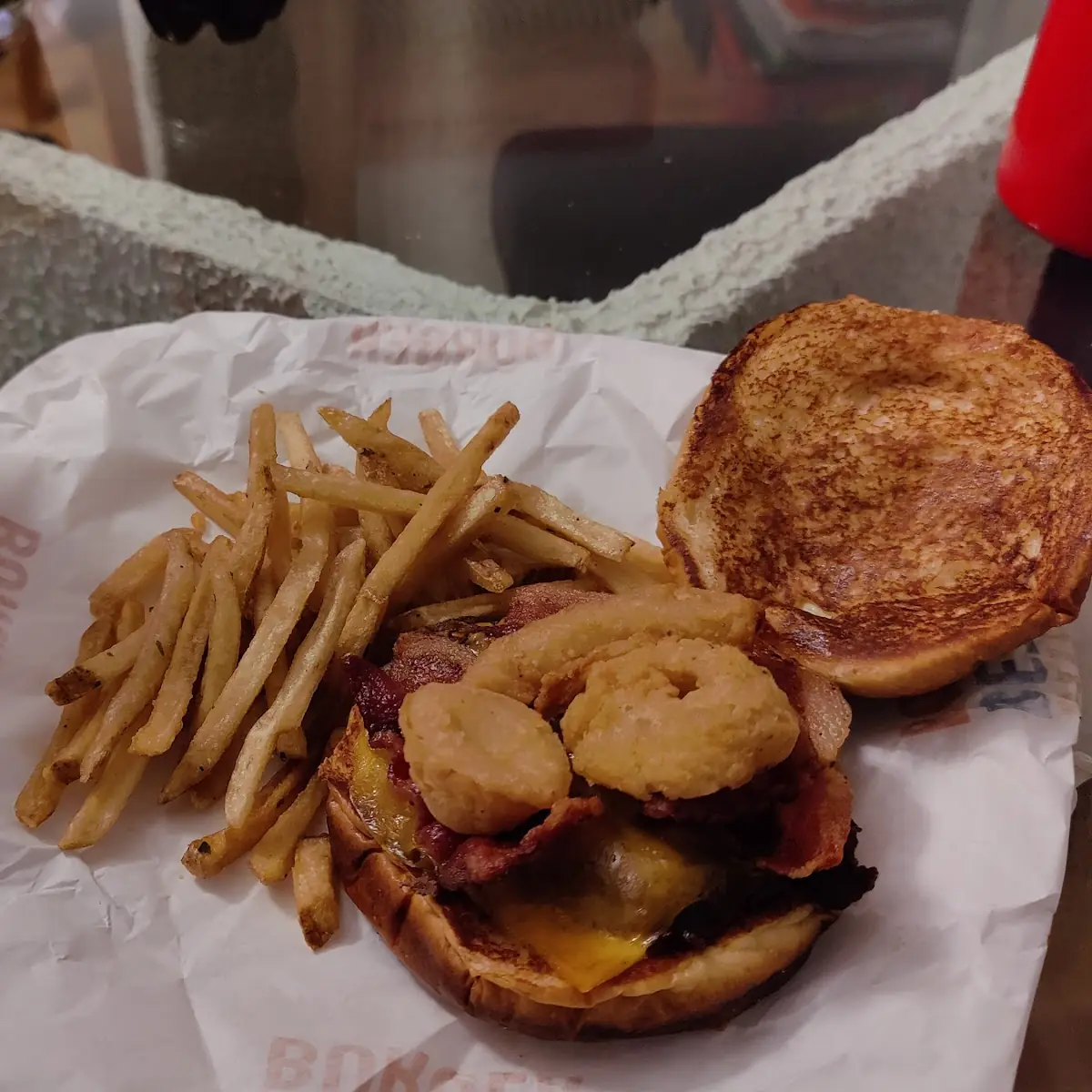 Smoke Bacon Cheddar Brisket Burger