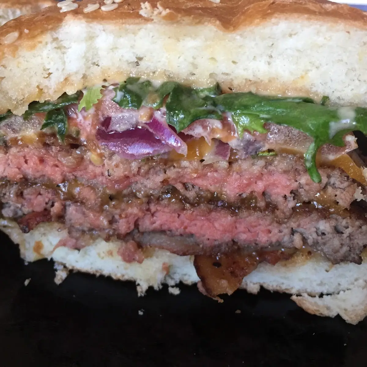 Super Duper Burger with Cheddar Cheese and Bacon