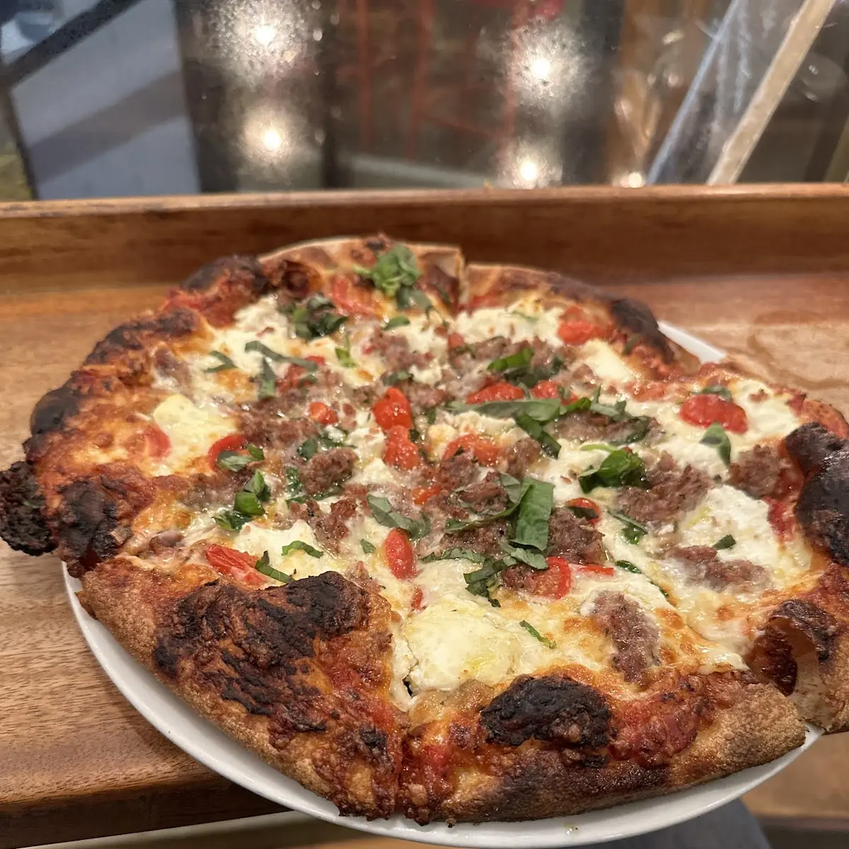 Tomato and Ricotta Pizza with Sausage Pizza