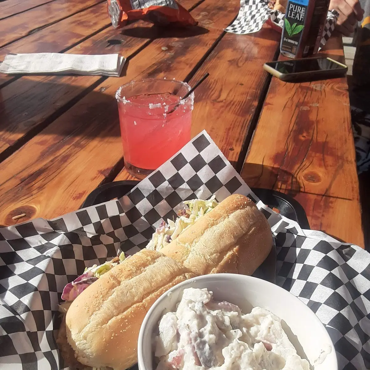 Bar BQ Pork Samdwich & Potato Salad