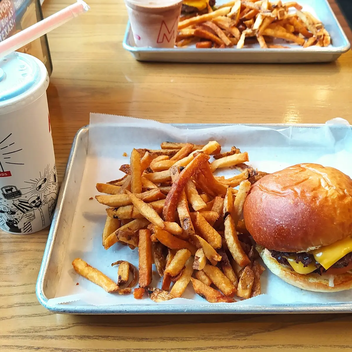 Mooyah Double Cheeseburger with Fries