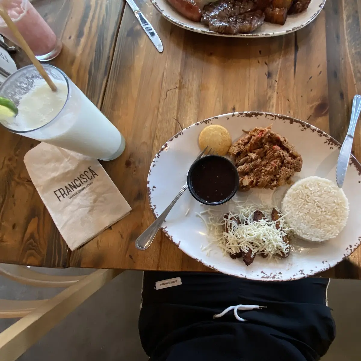 Shredded Beef Rice Sweet Plantains and Beans