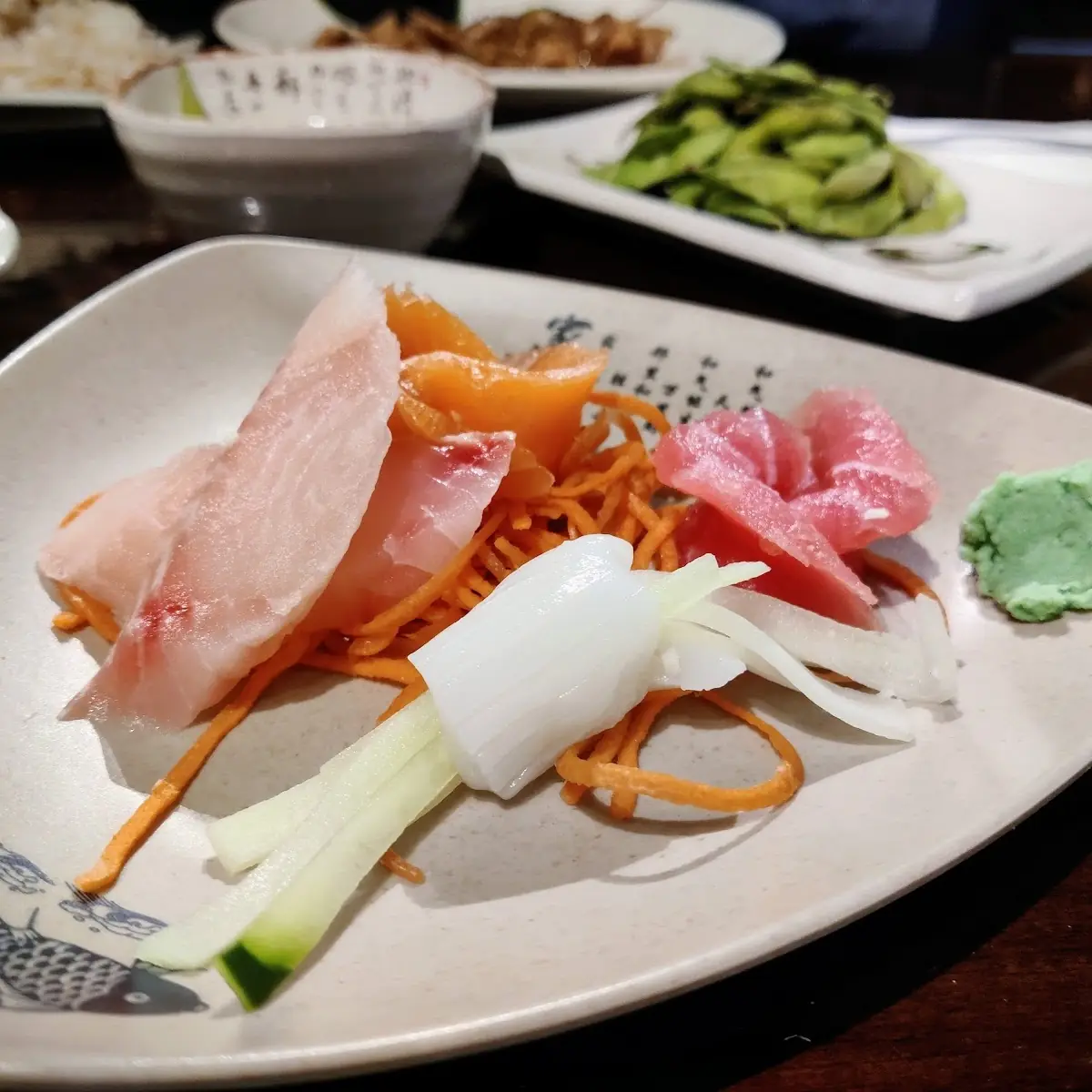 Salmon & Tuna Sashimi with Squid