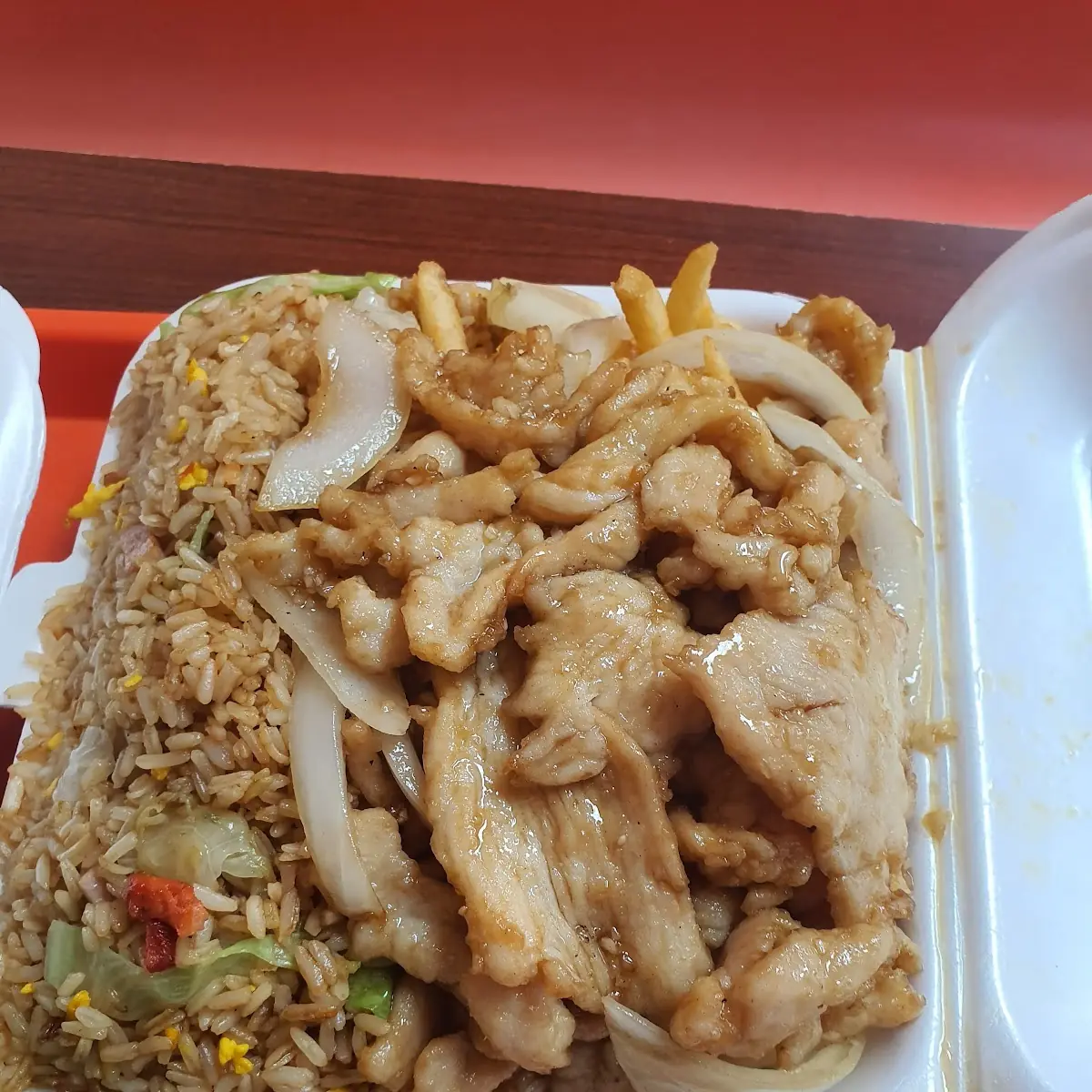 Pork Fried Rice with Garlic Chicken