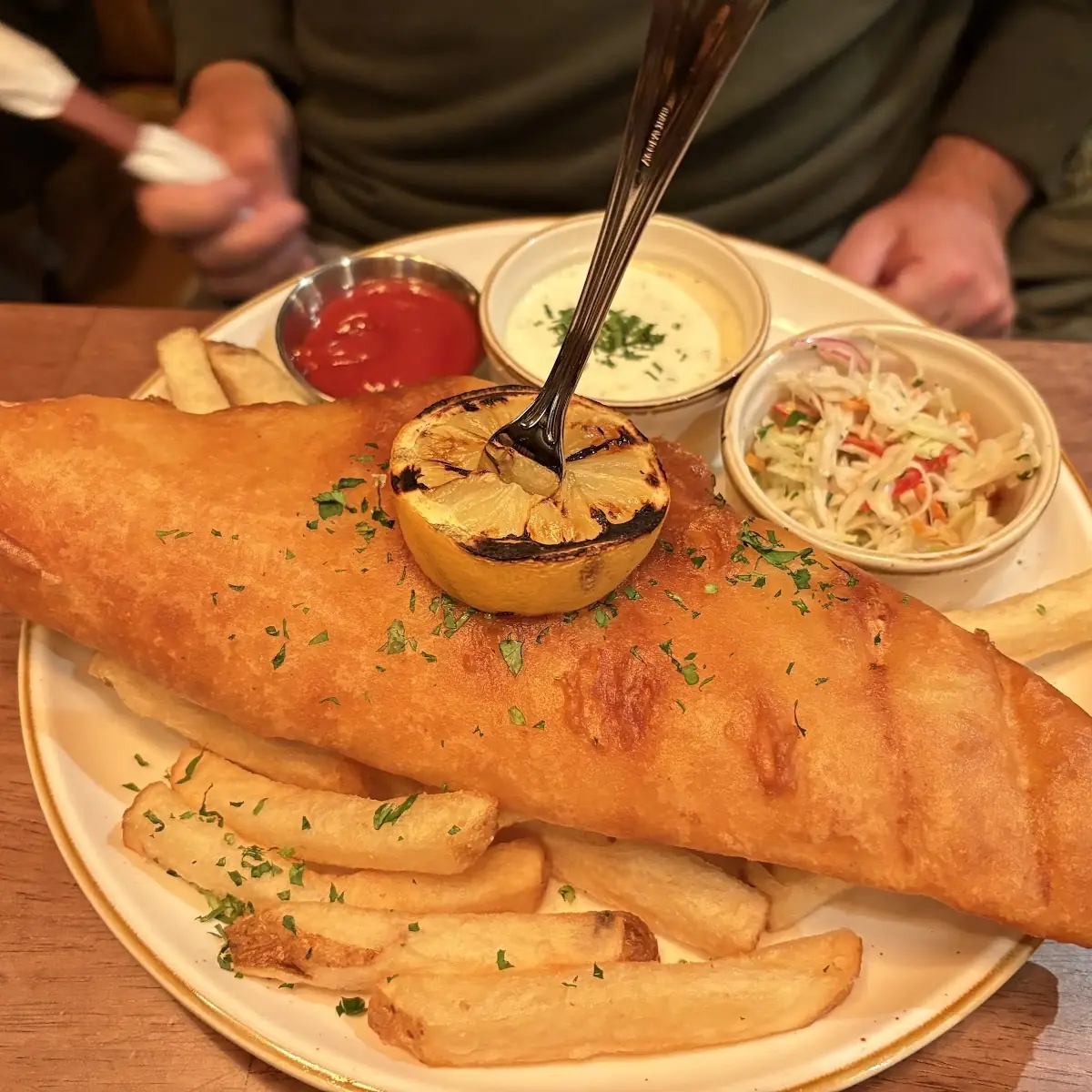 Battered Fish with Side Fries