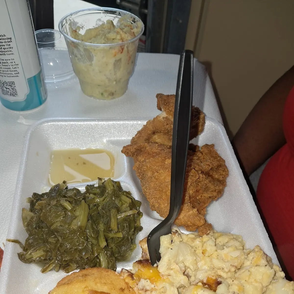 Fried Chicken Mac and Cheese Collard Greens Cornbread