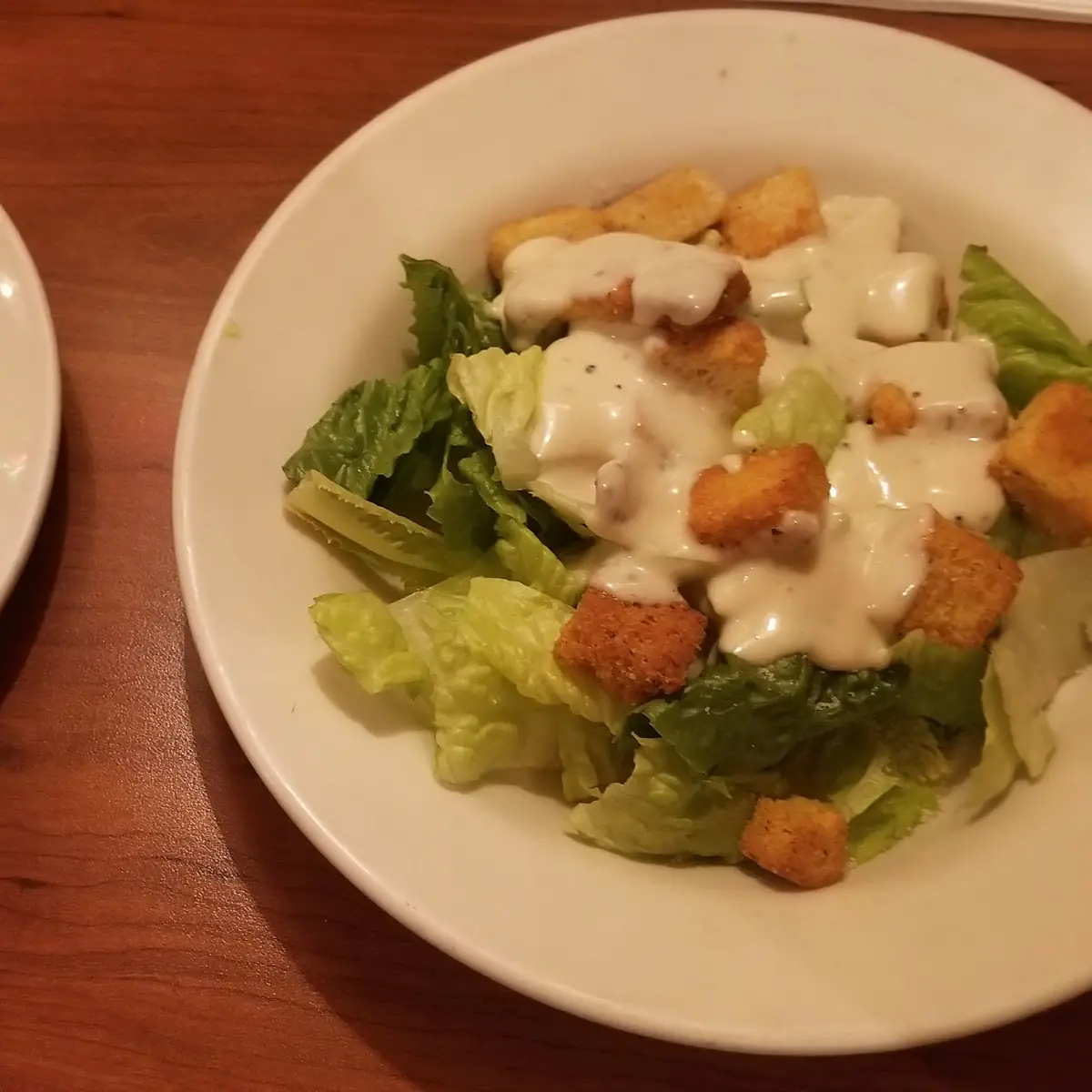 Garlic Bread and Side Salad with Ranch Dressing