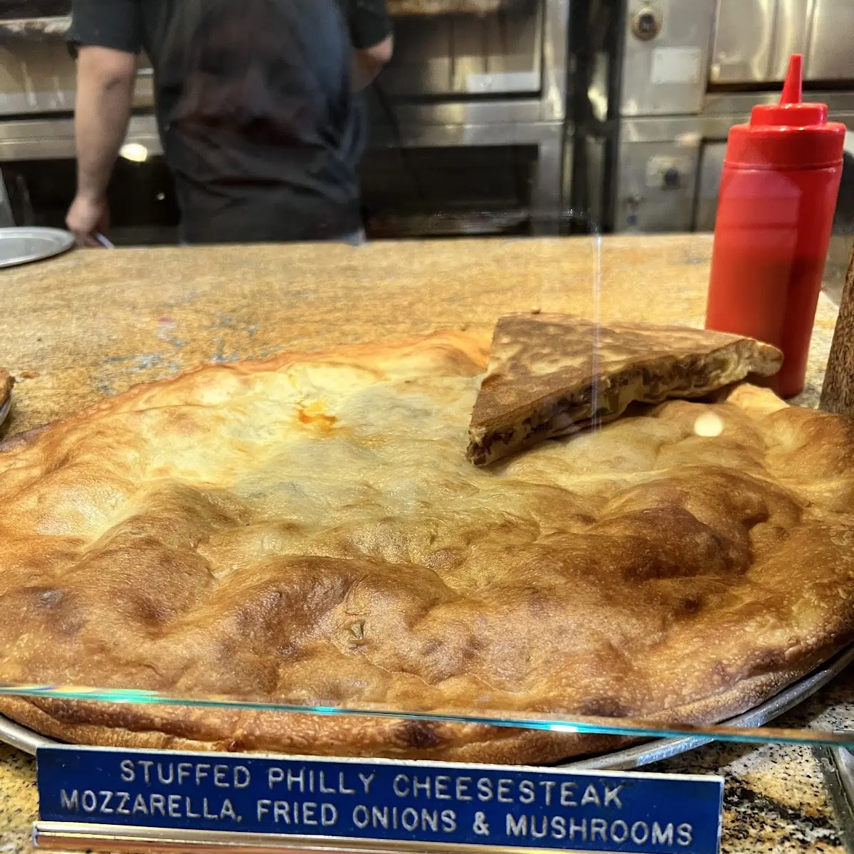 Stuffed Philly Cheesesteak Pizza Slice