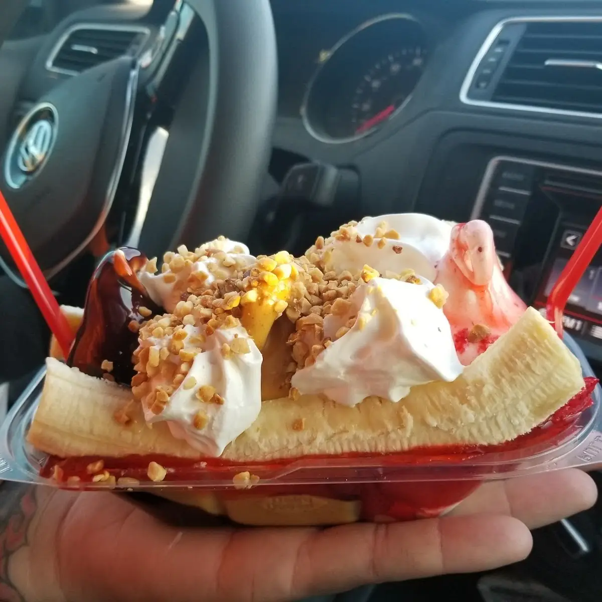 Banana Split with Peanut Butter Instead of Pineapple