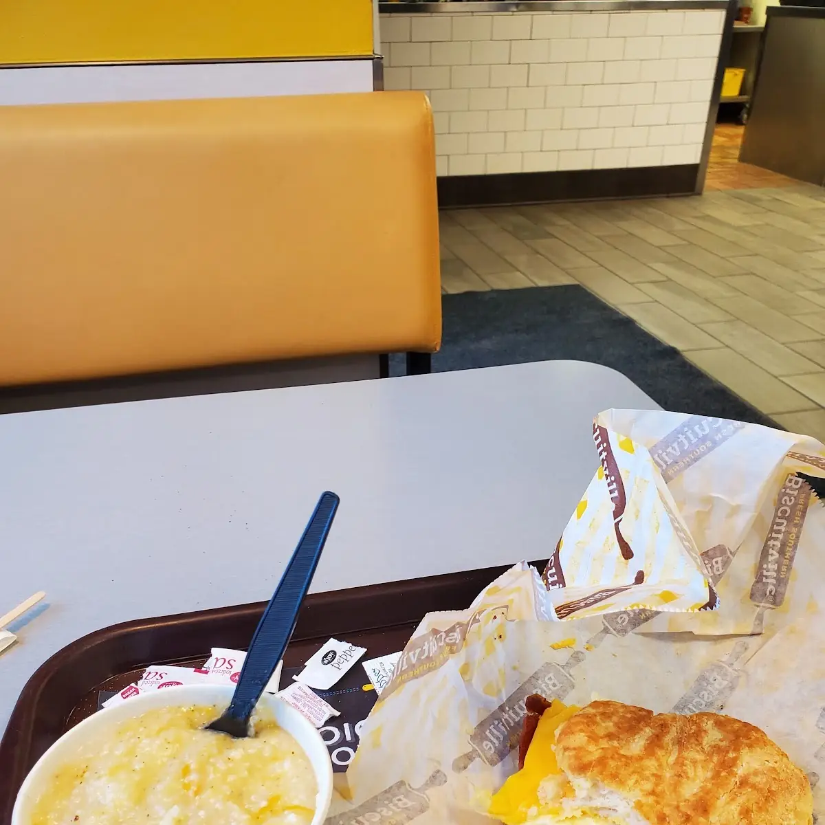 Biscuit Bacon Egg and Cheese and Cheese Grits