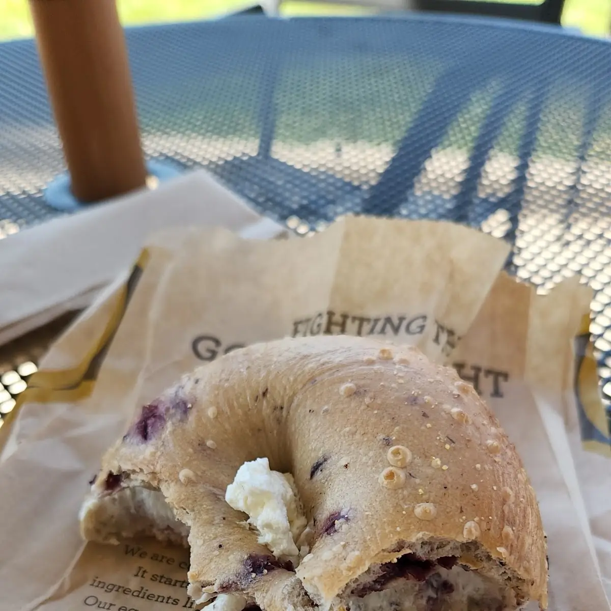 Blueberry Bagels with Cream Cheese