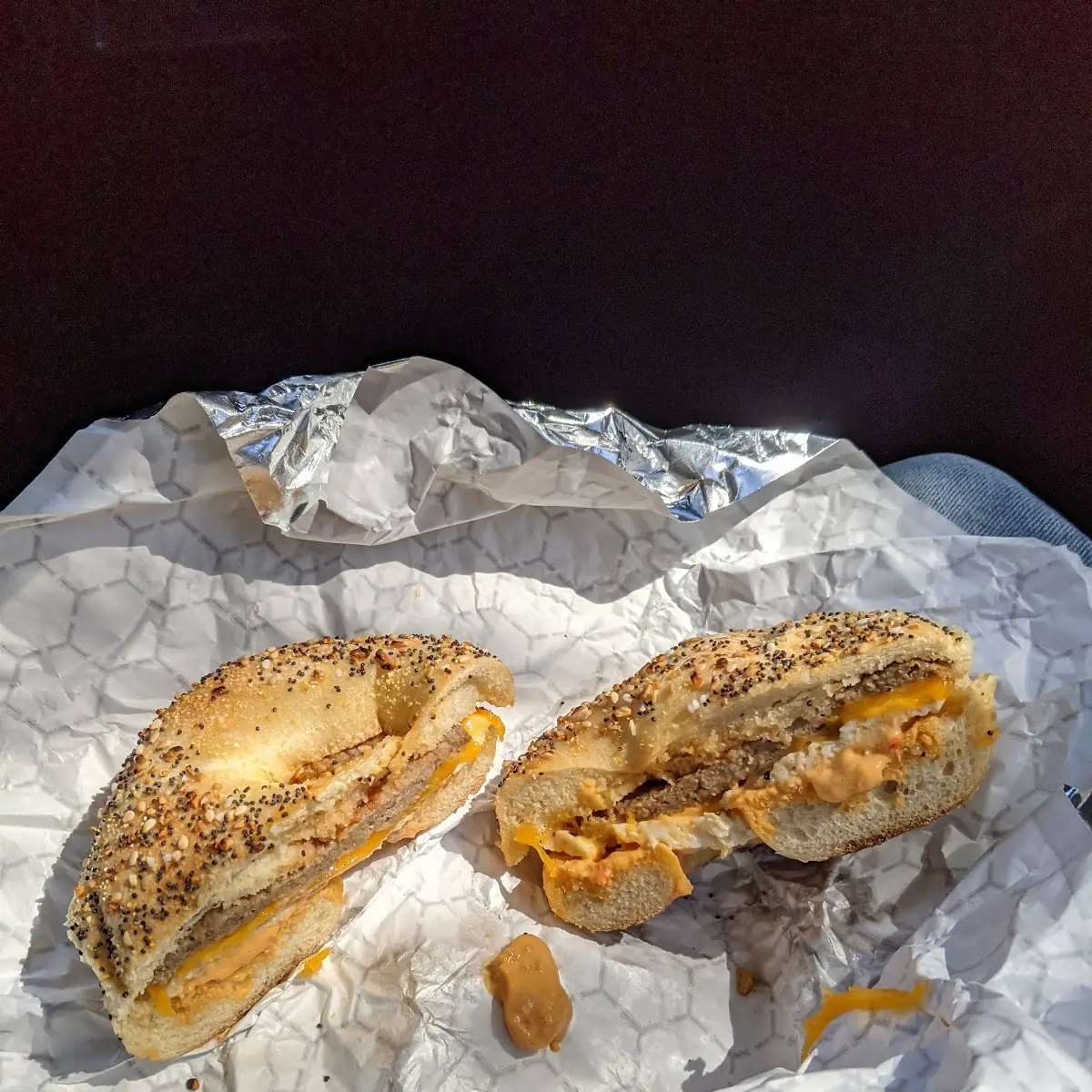 Santa Fe Breakfast Sandwich on Everything Bagel