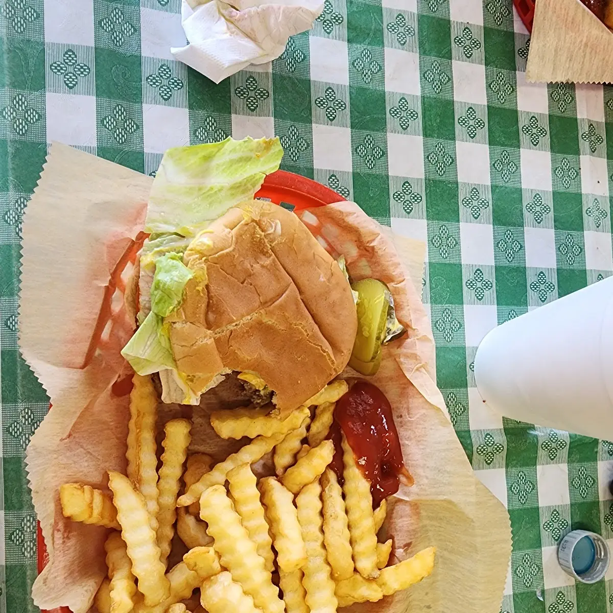 Cheese Burger and Fries