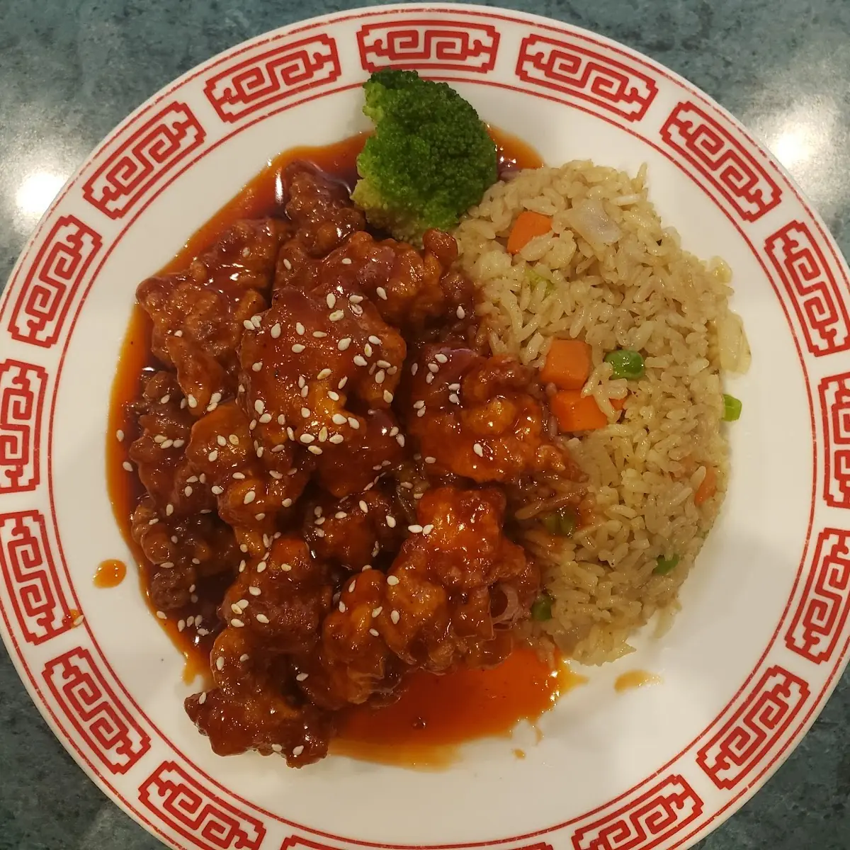 Sesame Chicken and Fried Rice