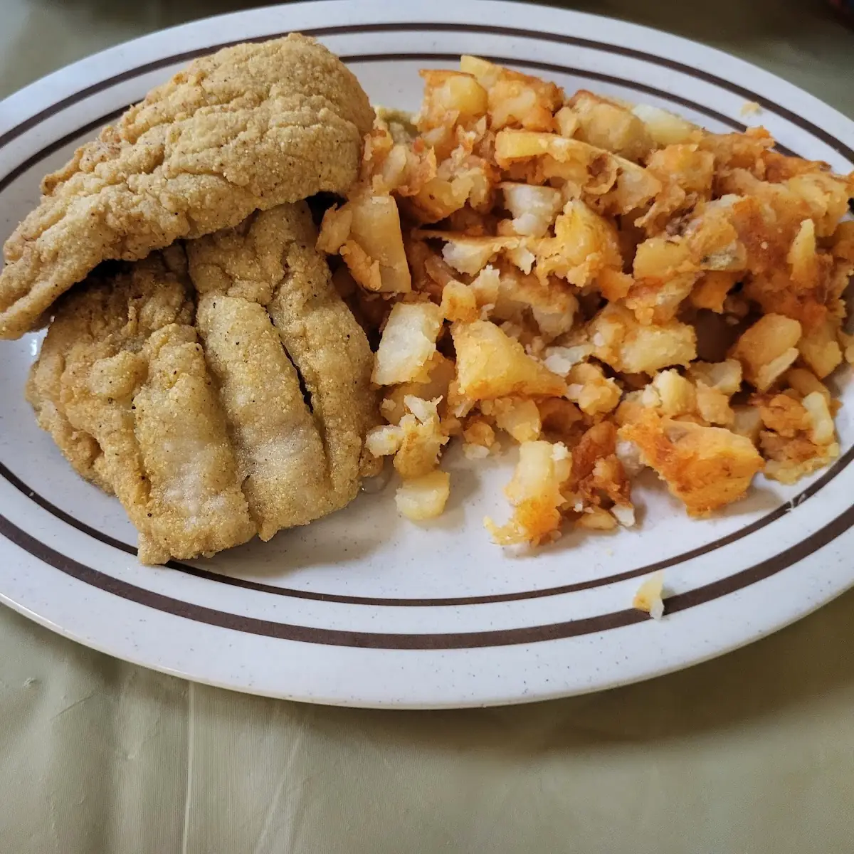 Fried Whiting Fish & Hash Browns