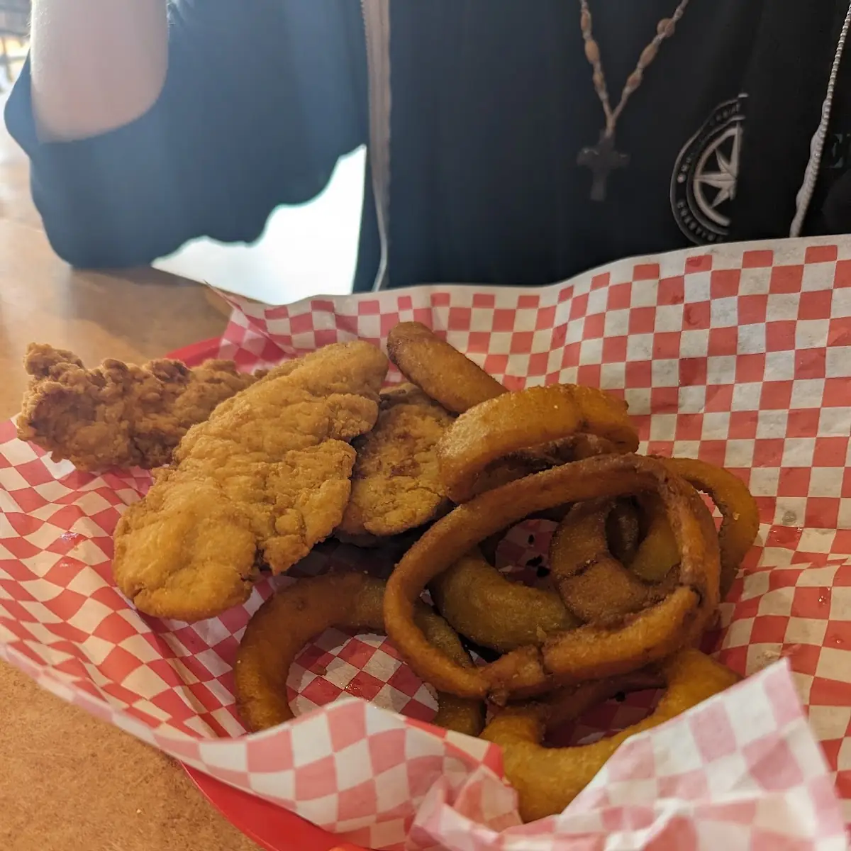 Chicken Tenders with Onion Rings