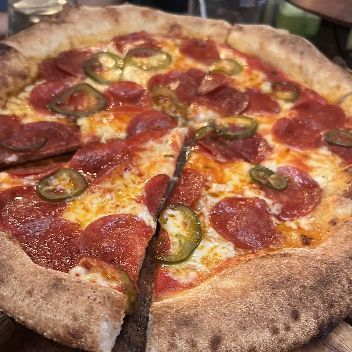 Pepperoni Pizza on Wooden Board