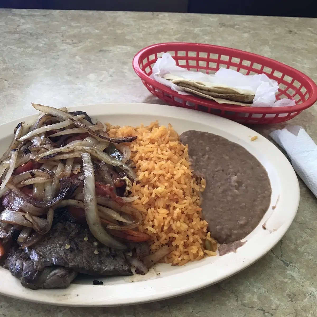 Beef Steak Burrito & Cheese Enchilada