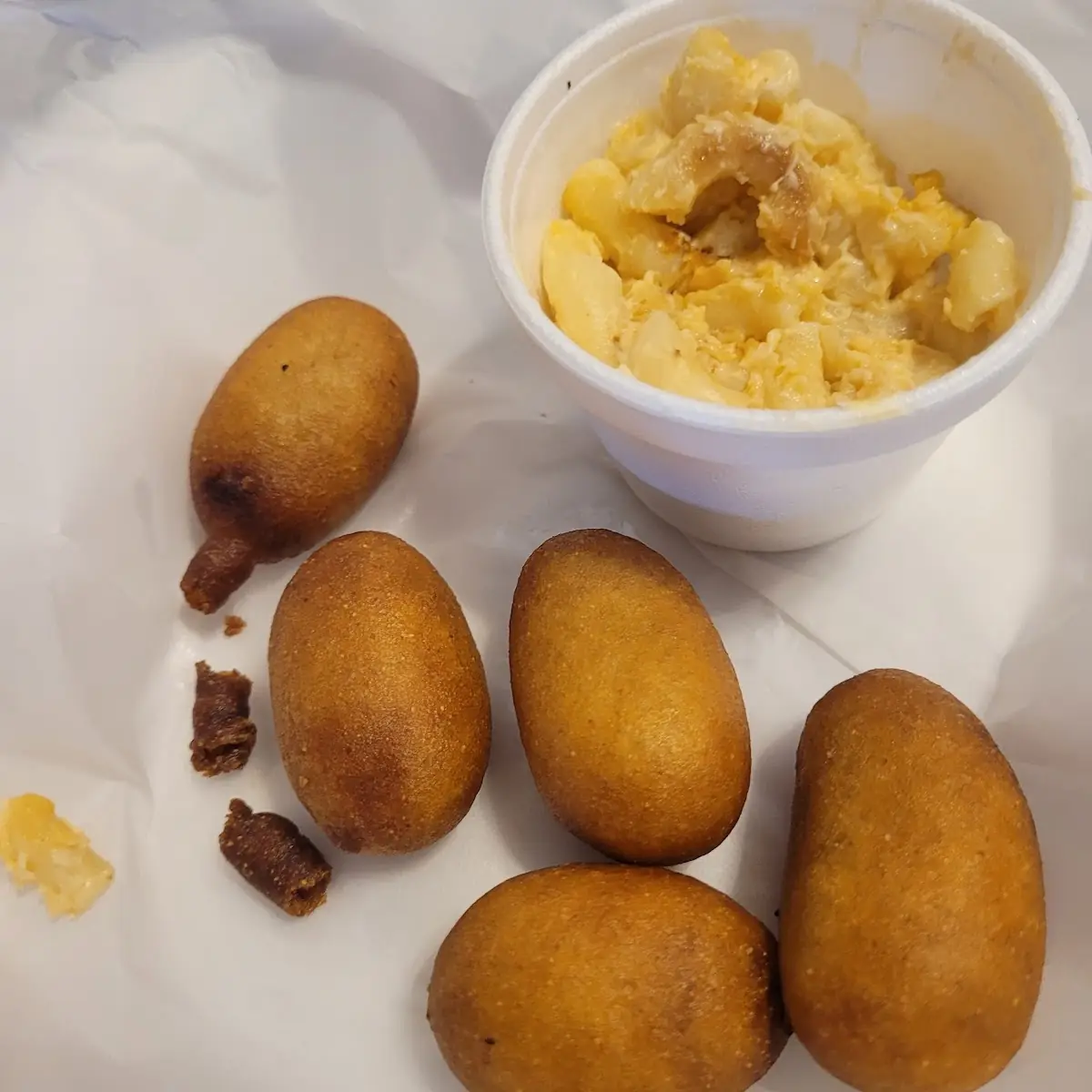 Kids Mini Corm Dogs and Mac and Cheese