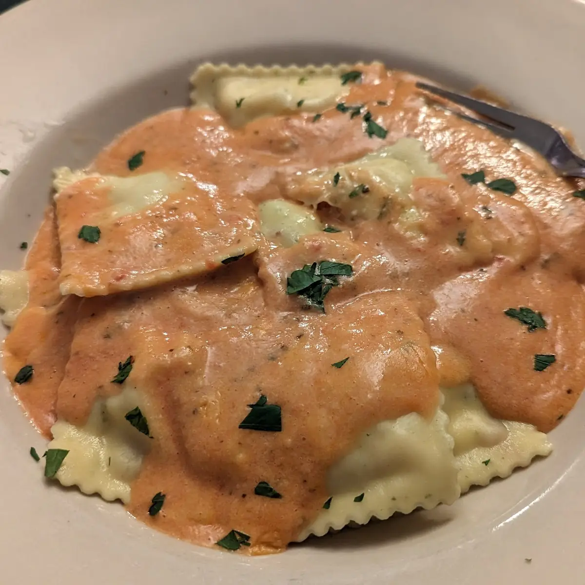 Lobster Ravioli with Pink Sauce