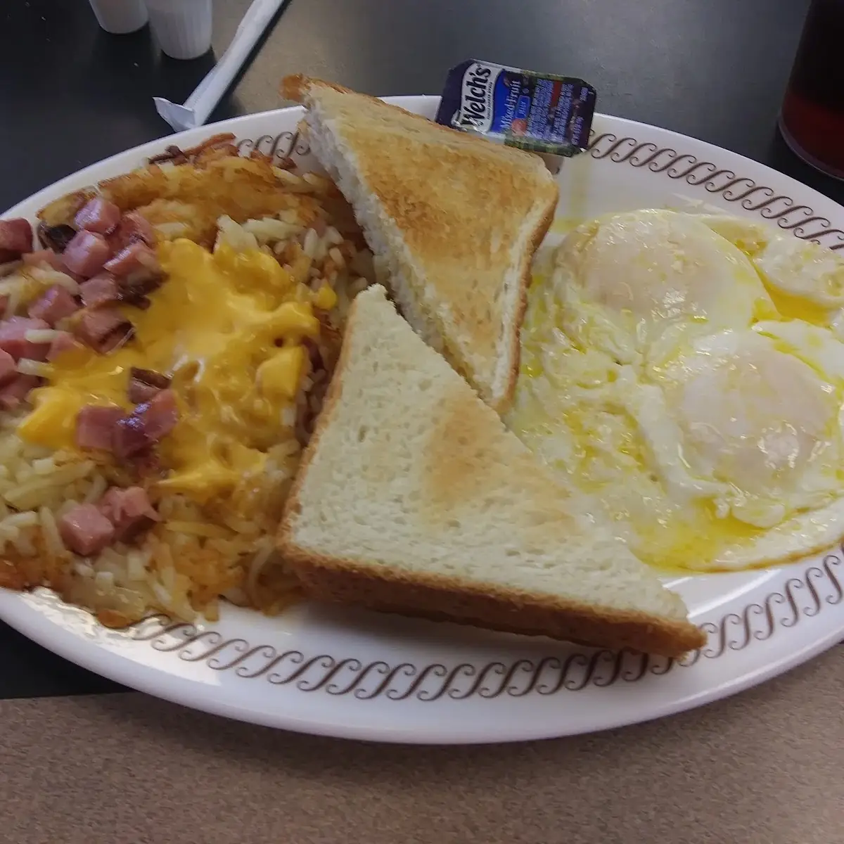 Ham Egg & Cheese Hashbrown Bowl