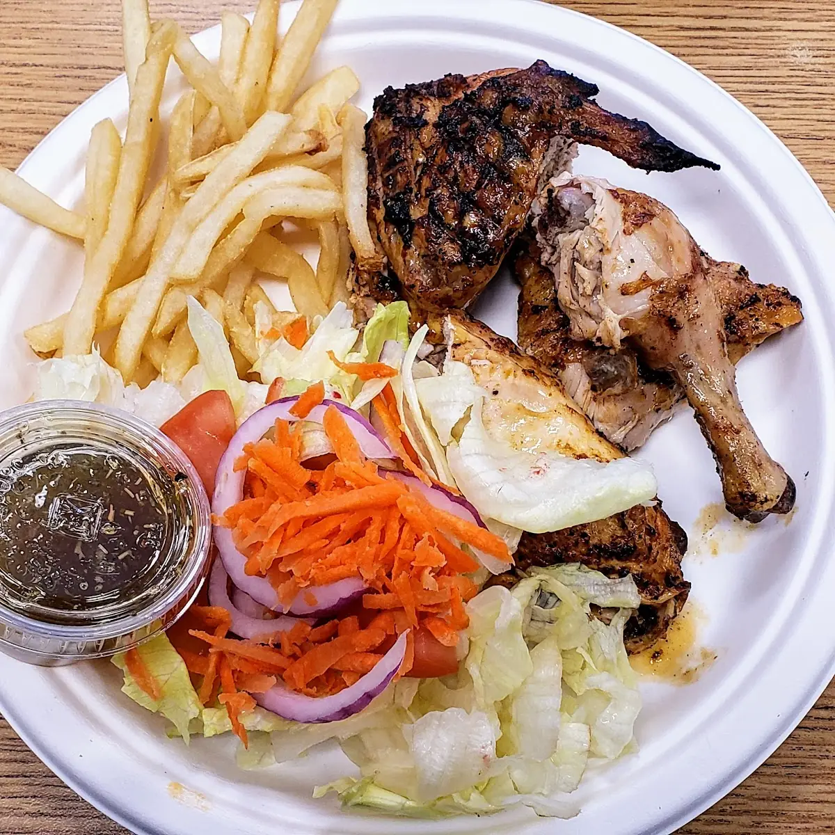 Half Chicken Fries and Garden Salad