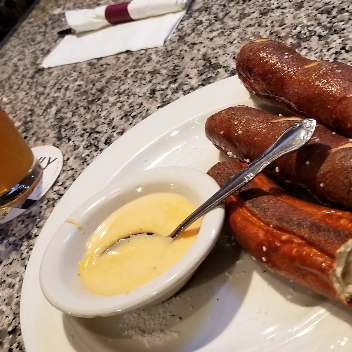 Soft Pretzel Sticks with Beer Cheese