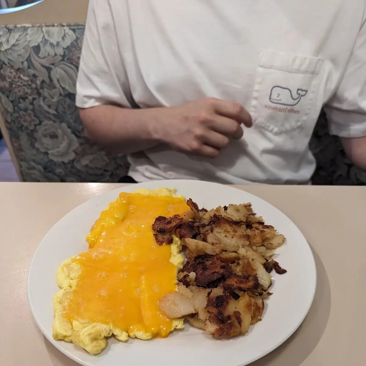 Scrambled Eggs with Cheese and Potatoes